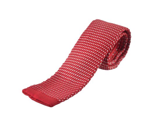 Краватка чоловіча в'язана Quesste 06, Колір: красно-белый узор | Інтернет-магазин Vels