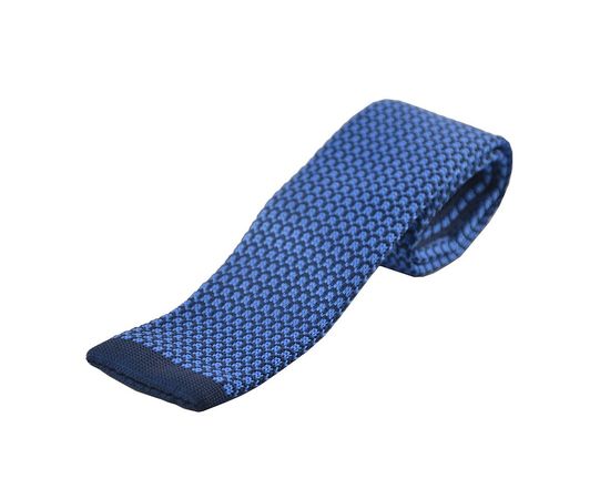 Краватка чоловіча в'язана Quesste 07, Колір: синий узор | Інтернет-магазин Vels